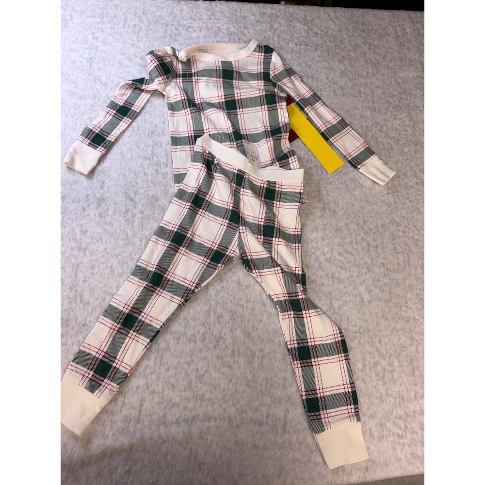 Wondershop Target Toddler 3T Cream Plaid 2-Piece Sleep Set Christmas Pajamas